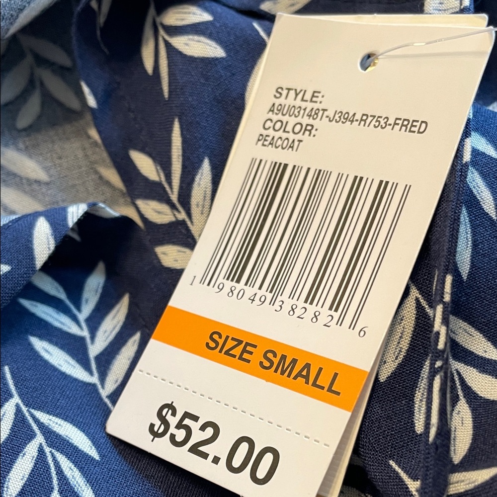 Elegant Blue and White Patterned Midi Dress - Picture 13 of 13